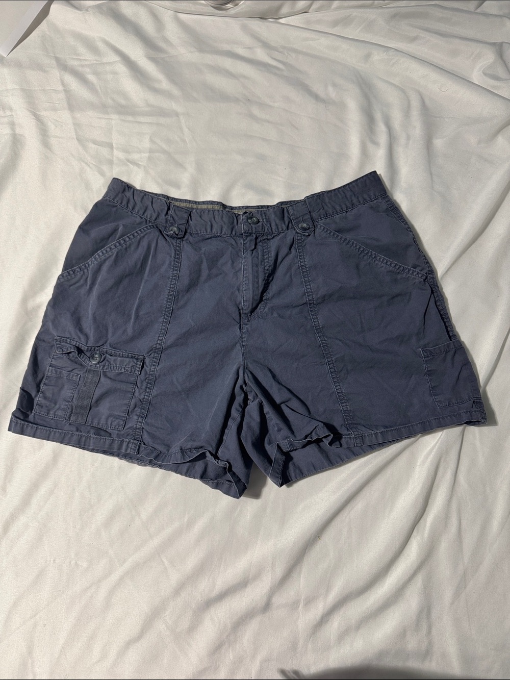 Columbia Women’s Cargo Hiking Shorts Blue Utility Outdoor Size 14 Fits 10/12